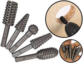 Conjunto De Limas Rotativas Para Desbaste E Acabamento Em Madeira 1/4 Polegadas