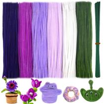 Conjunto de limpadores de cachimbo roxos AHAMETON 620 Craft Set com 20 hastes de flores Conjunto de limpadores de cachimbo roxos AHAMETON 620 Craft Set com 20 hastes de flores