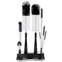 Conjunto de limpeza de escovas para garrafas ALINK Black, pacote com 8 unidades com suporte Conjunto de limpeza de escovas para garrafas ALINK Black, pacote com 8 unidades com suporte