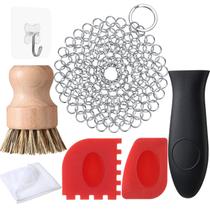 Conjunto de limpeza de ferro fundido Patelai de 7 peças com aço inoxidável