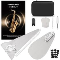 Conjunto de limpeza de saxofone AnCable, pacote com 2 unidades, com pano de microfibra