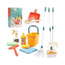 Conjunto De Limpeza Infantil 12 Peças: Pá, Vassoura, Balde E Mop Kit De Brinquedo Para Meninos E