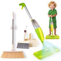 Conjunto de limpeza infantil Kids Spray Mop Lullulii com verde vassoura