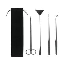 Conjunto De Limpeza Para Aquário Em Aço Inoxidável, Tesoura Para Plantas Aquáticas, Quatro Peças,