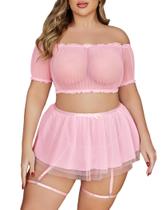 Conjunto de lingerie Avidlove Halloween Cosplay Christmas Pink 20+ Conjunto de lingerie Avidlove Halloween Cosplay Christmas Pink 20+