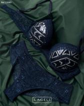 Conjunto de Lingerie Azul Lageli Ref: 22085 Conjunto de Lingerie Azul Lageli Ref: 22085