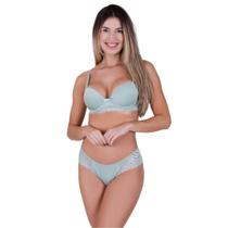 Conjunto de Lingerie Calcinha e Sutiã com Bojo Pala em Renda -c5 CONJUNTO GISELE