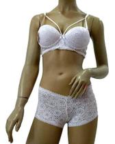 Conjunto de Lingerie Calcinha e Sutiã Renda Caleçon Strappy Rafa Gatha 765 Conjunto de Lingerie Calcinha e Sutiã Renda Caleçon Strappy Rafa Gatha 765