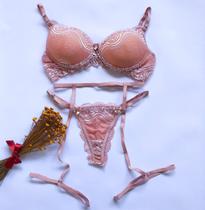 Conjunto de lingerie com cinta Liga sedução! - Cherry Tropical Moda Íntima