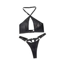 Conjunto De Lingerie De Malha Com Decote Cruzado E Costas Descobertas 2024 Confortável Em Duas Peças