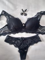 Conjunto de lingerie em renda Preto M Borboleta moda íntima Conjunto de lingerie em renda Preto M Borboleta moda íntima