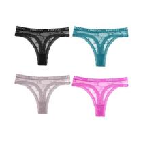 Conjunto De Lingerie Feminina Com Calcinha G-string Transparente De Renda Floral T-Back Tamanhos Conjunto De Lingerie Feminina Com Calcinha G-string Transparente De Renda Floral T-Back Tamanhos