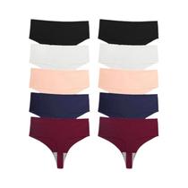 Conjunto De Lingerie Feminina Com Calcinhas Sem Costura De Cintura Alta, Respirável E Confortável,