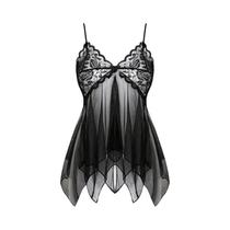 Conjunto De Lingerie Feminina Com Renda, Decote Em V, Alças De Tule, Tanga Semi-Transparente E