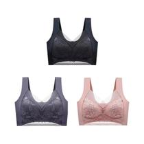 Conjunto De Lingerie Feminina plus Size Com Sutiã Push up De Renda E Decote V Profundo Em Seda