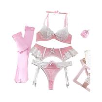 Conjunto de Lingerie Feminina Yimunancy - 5 Peças com Renda, Arco e Gargantilha