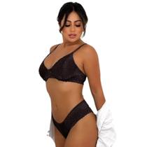 Conjunto De Lingerie Feminino Moda Íntima Com Arco De Renda Calcinha E Sutiã Linha Noite Sem Bojo