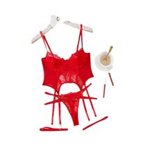 Conjunto De Lingerie Floral Com Renda, Sutiã Com Arame, Tanga E Choker Para Mulheres, Intimates 2024