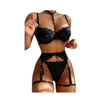 Conjunto De Lingerie Floral Com Renda, Sutiã Com Arame, Tanga E Choker Para Mulheres, Intimates 2024 Conjunto De Lingerie Floral Com Renda, Sutiã Com Arame, Tanga E Choker Para Mulheres, Intimates 2024