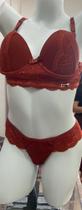 Conjunto de lingerie Isabela - cor: vermelho escuro