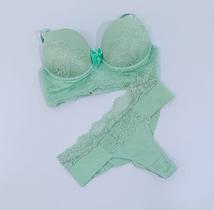 Conjunto de lingerie luxo fio duplo de poliamida larenia
