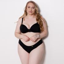 Conjunto de Lingerie Plus Size com Bojo Básico Dia a Dia sem Renda Confortável