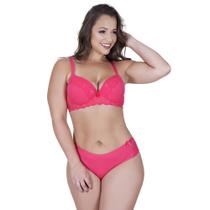 Conjunto de Lingerie Plus Size em Microfibra com Bojo Estilo Sedutor - MF1451