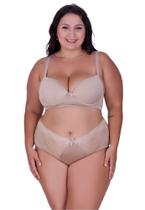 Conjunto de Lingerie Plus Size Reforçado Sutiã e Calcinha Cintura Alta de Renda- c5 PAULA