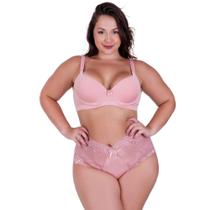 Conjunto de Lingerie Plus Size Sutiã e Calcinha Cintura Alta de Renda - CONJUNTO PAULA