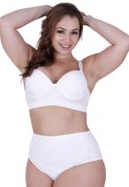 Conjunto de Lingerie Plus Size Sutiã Reforçado com Bojo Calcinha Cós Alto - C2 CONJUNTO CAROLINA