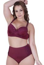 Conjunto de Lingerie Plus Size Sutiã Reforçado e Calcinha Cós Alto - c2 CAROLINA