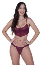 Conjunto de Lingerie Renda Sutiã sem Bojo - c8 CONJUNTO LETÍCIA