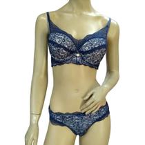 Conjunto De Lingerie Rendado Forrado Alta Sustentação Dornelas 2273