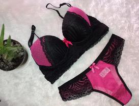 conjunto de lingerie rosa