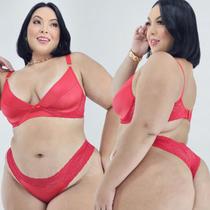 Conjunto de Lingerie Sensual Plus Size Sem Bojo Sexy