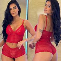 Conjunto De Lingerie Sensual Sem Bojo Sem Ferrinho Renda Calcinha Caleçon Conjunto De Lingerie Sensual Sem Bojo Sem Ferrinho Renda Calcinha Caleçon