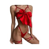Conjunto De Lingerie Sexy Com Laço E Renda De Cetim, Com Abertura No Sutiã, Para Meninas Jovens. Conjunto De Lingerie Sexy Com Laço E Renda De Cetim, Com Abertura No Sutiã, Para Meninas Jovens.