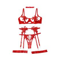 Conjunto De Lingerie Sexy Com Sutiã De Renda Transparente, Roupas Íntimas Luxuosas E Apaixonantes