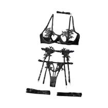 Conjunto De Lingerie Sexy Com Sutiã De Renda Transparente, Roupas Íntimas Luxuosas E Apaixonantes