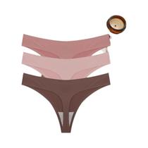 Conjunto De Lingerie Sexy E Respirável Para Mulheres, T-back G-String, Calcinha De Cintura Baixa Sem