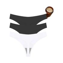 Conjunto De Lingerie Sexy E Respirável Para Mulheres, T-back G-String, Calcinha De Cintura Baixa Sem
