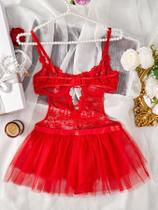 Conjunto De Lingerie Sexy Feminina Com Sutiã E Calcinha Em Renda, Saia Transparente, Lingerie Conjunto De Lingerie Sexy Feminina Com Sutiã E Calcinha Em Renda, Saia Transparente, Lingerie