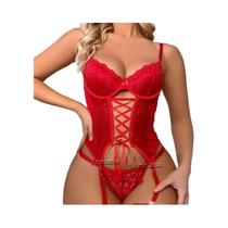 Conjunto De Lingerie Sexy Feminina Em Renda Com Sutiã, Calcinha E Saia Com Cinta-Liga Conjunto De Lingerie Sexy Feminina Em Renda Com Sutiã, Calcinha E Saia Com Cinta-Liga