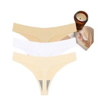 Conjunto De Lingerie Sexy Feminina T-back G-String Respirável Sem Costura Com Calcinha De Cintura