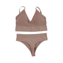 Conjunto de Lingerie Sexy Feminino 2 Peças - Sutiã Sem Costura e Calcinha Fio Dental