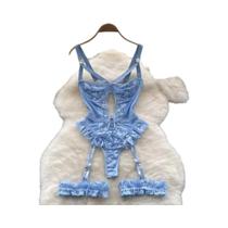 Conjunto De Lingerie Sexy plus Size Para Mulheres, Babydoll, Calcinhas, G-string, Cinta-Liga,