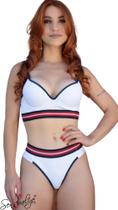 Conjunto de lingerie super confort e estruturado com elástico esportivo e calcinha fio duplo.