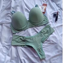 Conjunto de Lingerie Sutiã com bojo e calcinha fio duplo I Lingerie Ousada Conjunto de Lingerie Sutiã com bojo e calcinha fio duplo I Lingerie Ousada