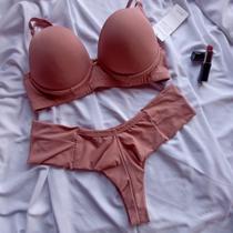 Conjunto de Lingerie Sutiã com bojo e calcinha fio duplo I Moda íntima Feminina Conjunto de Lingerie Sutiã com bojo e calcinha fio duplo I Moda íntima Feminina