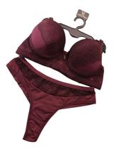 Conjunto de Lingerie - Sutiã e Calcinha de Renda Luxo Strin